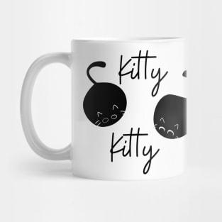 Kitty Kitty Cute Black Cat Kittens Mug